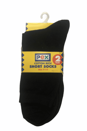 PEX Short Socks 2-Pack (BLACK)