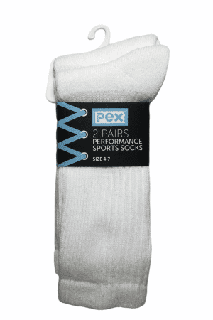 PEX Sports Socks 2-Pack (WHITE)